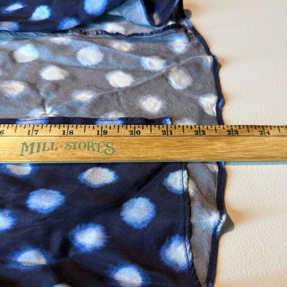 J Crew Women 10 High Neck Slip Dress Maxi Navy Blue Polka Dot Drapey Cupro Slit - Picture 11 of 12